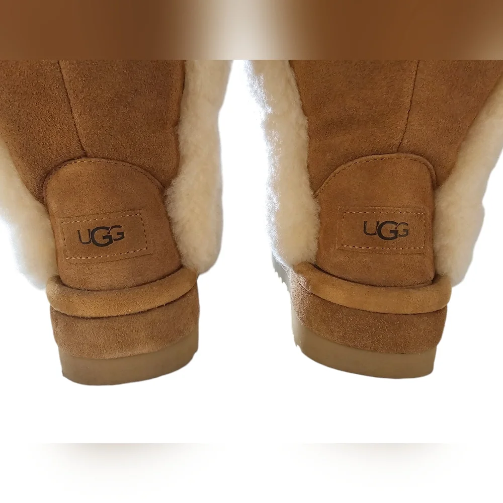 UGG Chestnut Tan Shearling Trim Winter Boots
